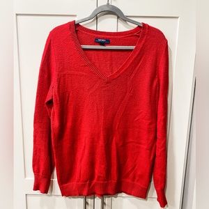 Old Navy Red V-neck Sweater